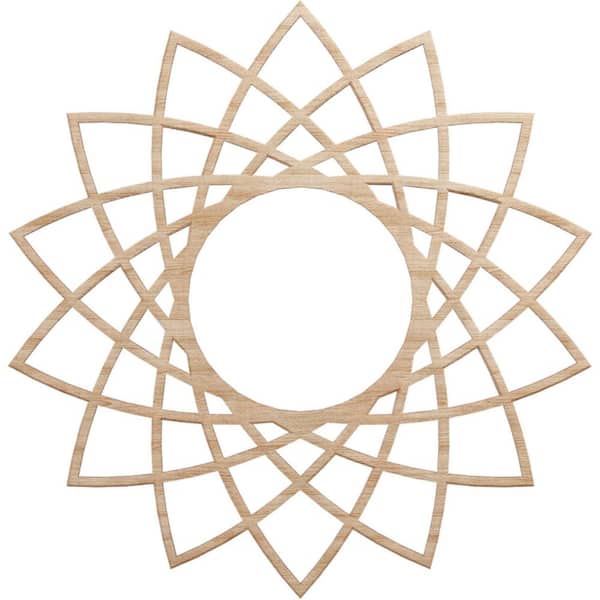Ekena Millwork 20 in. x 20 in. x 1/4 in. Eleanor Wood Fretwork Pierced Ceiling Medallion, Alder