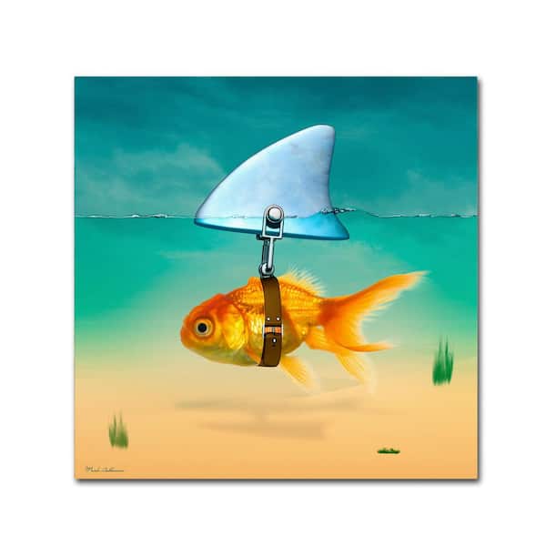 Gold Fish by Mark Ashkenazi Wall Art 14 in. x 14 in.