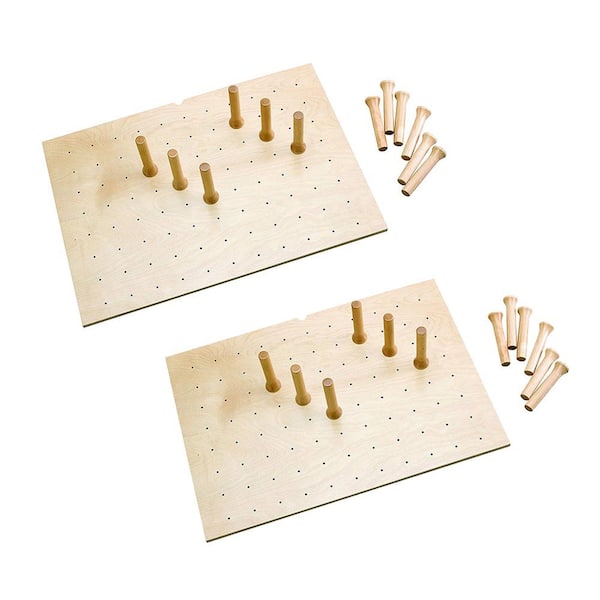 Rev-A-Shelf 30 in. x 21 in. 12-Peg Board Natural Maple System for Drawers (2-Pack)