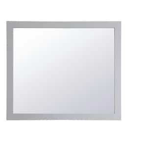 Timeless Home 42 in. W x 36 in. H x Contemporary Wood Framed Rectangle Grey Mirror