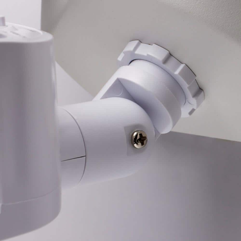White Dual-Head LED Security Light with Motion Sensor