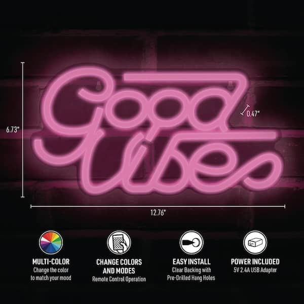 Download Good Vibes Neon Pink Aesthetic Vibes Wallpaper