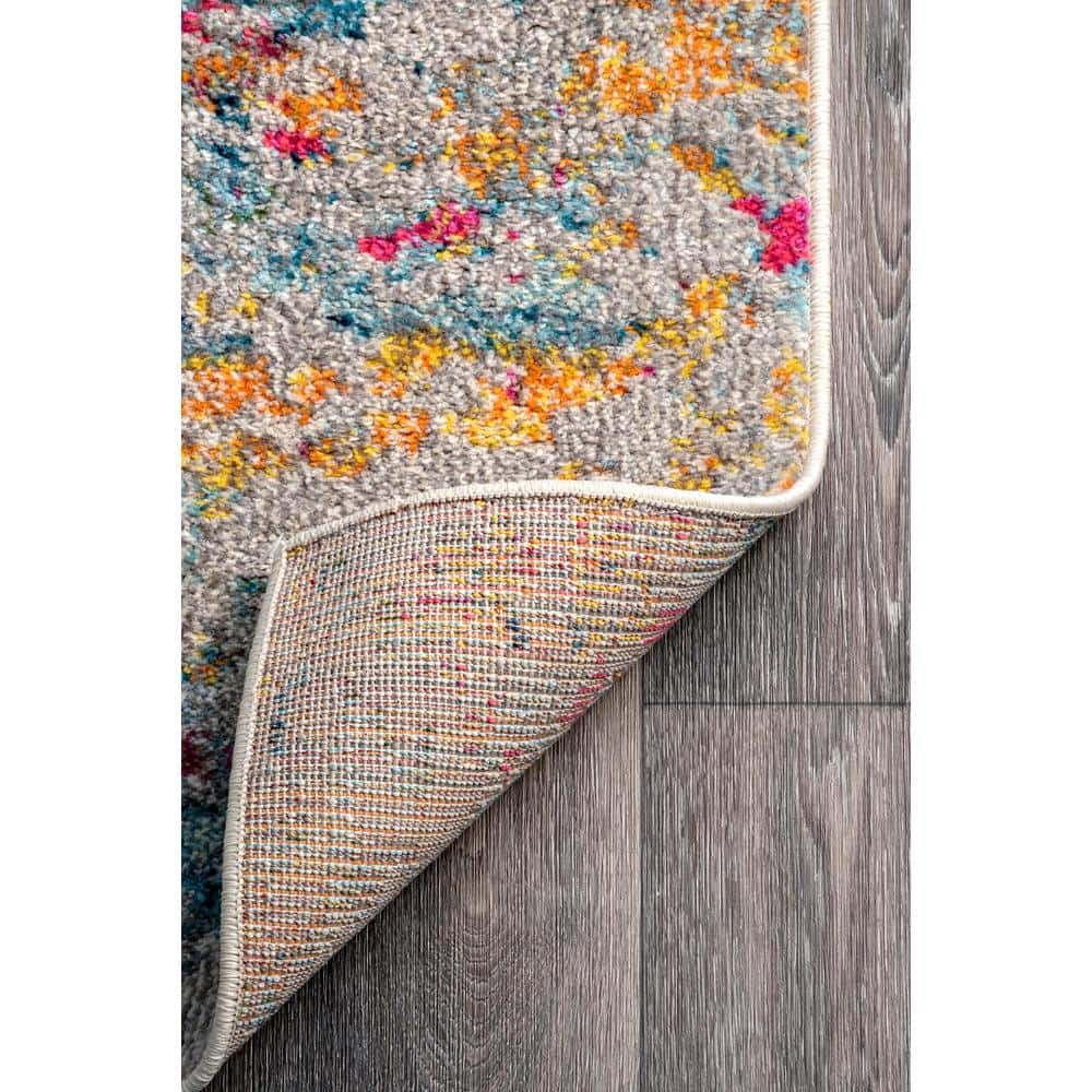 9' x 12' Multicolor Abstract Synthetic Area Rug