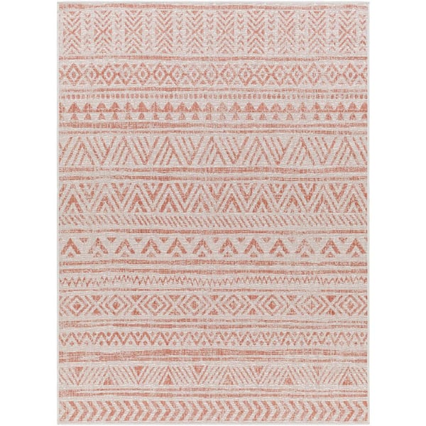 Livabliss Marcie Pink Global 9 ft. x 12 ft. Indoor/Outdoor Area Rug