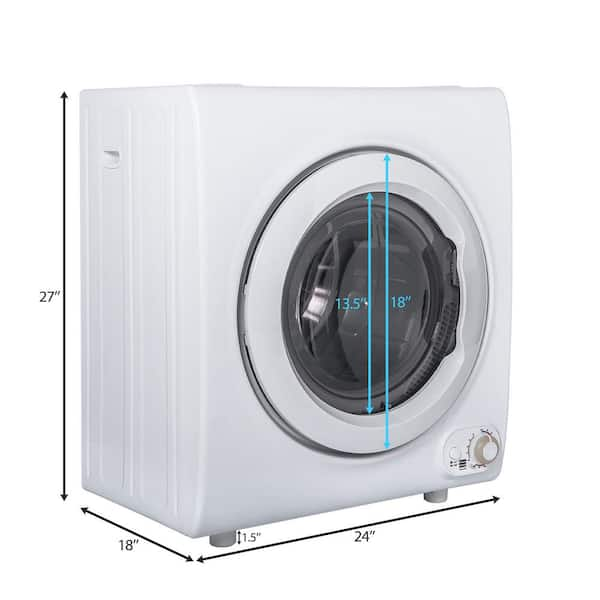 1.5 Cu.Ft. Vented Front Load Compact Portable Electric Laundry Dryer in White