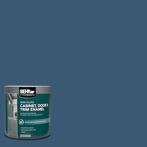 1 qt. #M500-6 Express Blue Semi-Gloss Enamel Interior/Exterior Cabinet, Door & Trim Paint