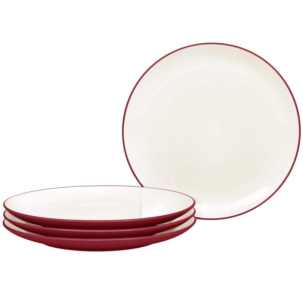 50-piece Set Round White Plates with Golden Rim, 20 Pieces 7.5