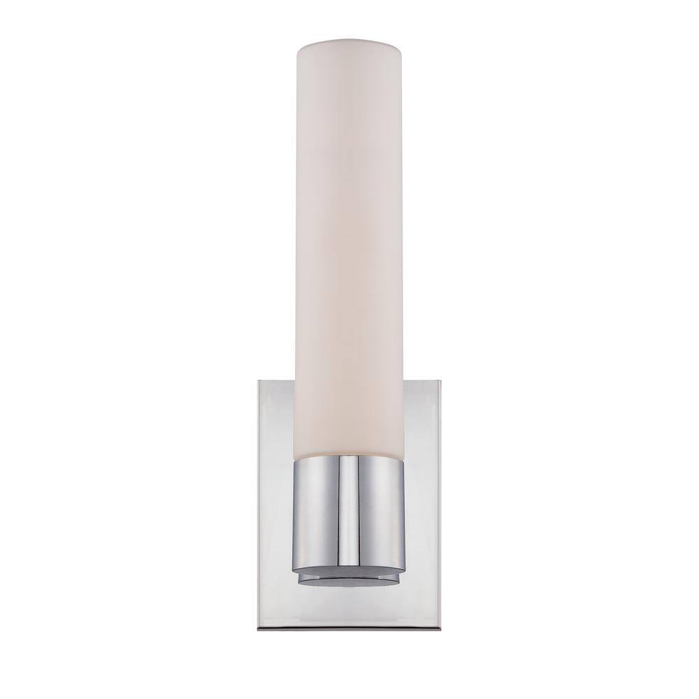 18" Chrome Dimmable LED Vanity Sconce with Opal Glass Shade