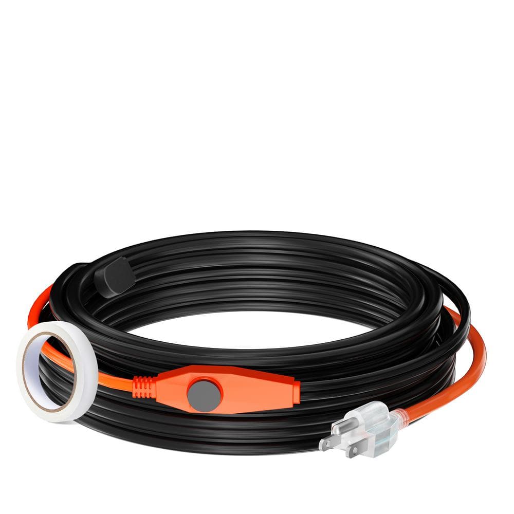 Pipe Heating Cable, 30 ft. 7W/ft. Heat Tape for Pipes with Built-In Thermostat, Water Pipe Heat Cable Protects PVC Hose price history on PriceWatchPro