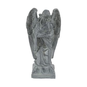 Gray MgO Kneeling Angel Garden Statue