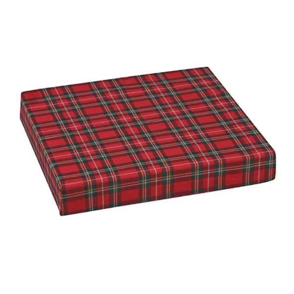 Unbranded 16 in. x 18 in. x 3 in. Standard Polyfoam Wheelchair Cushion and Plaid