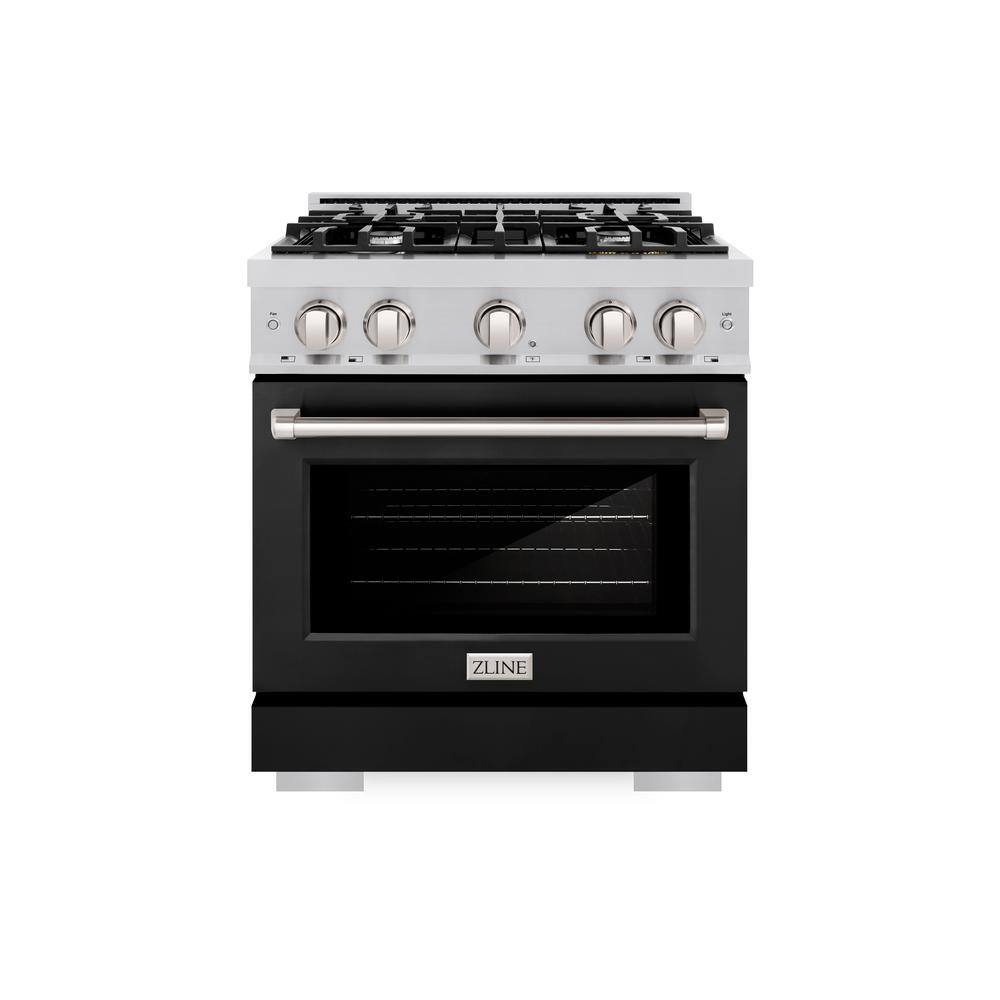 Select 30 in. 4-Burner Gas Range with Gas Convection Oven in Stainless Steel and Matte Black Door price history on PriceWatchPro