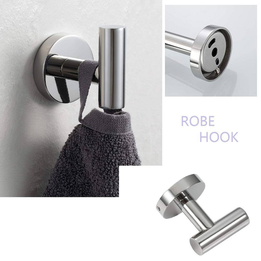 Polished Chrome 5-Piece Bathroom Hardware Set