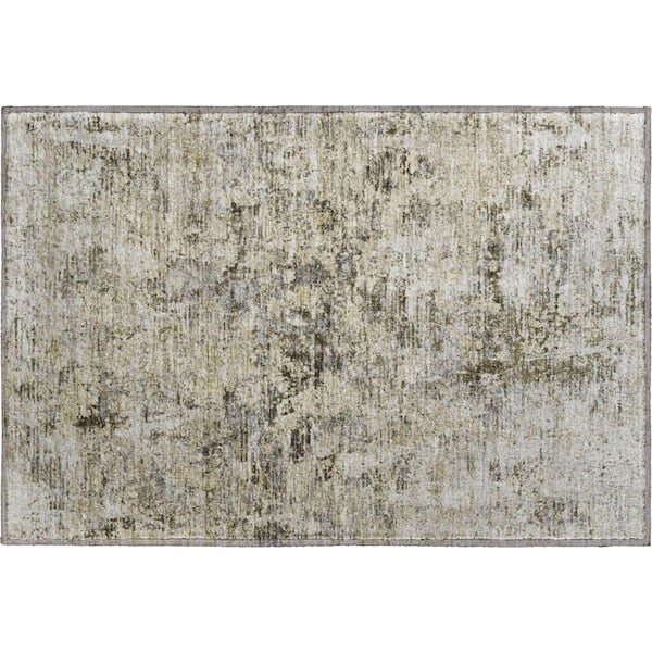 Mayfield Premium Machine Washable Indoor/Outdoor Geometric AMF644 Taupe 1 ft. 8 in. x 2 ft. 6 in. Area Rug