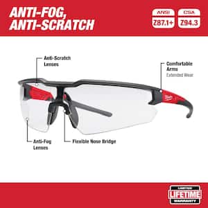 Safety Glasses with Clear Anti-Fog Lenses
