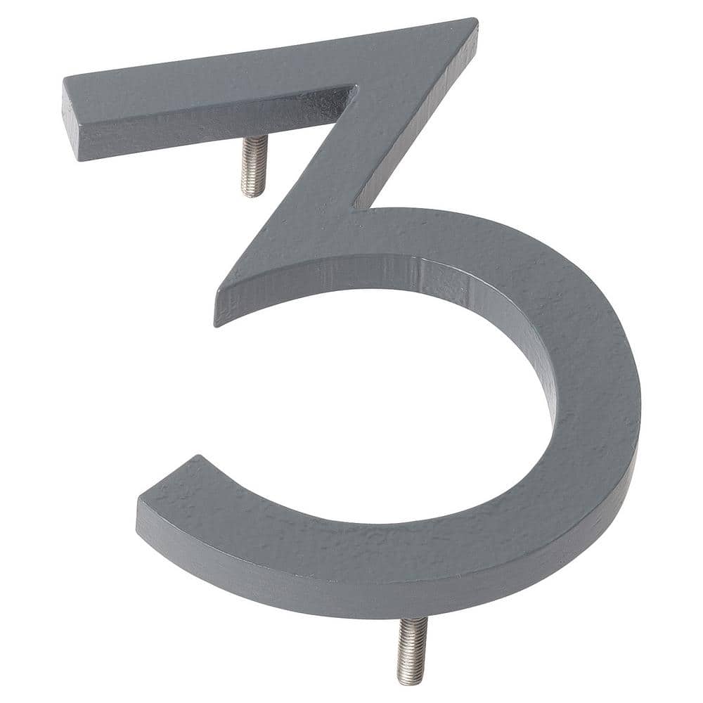 4 in. Gray Aluminum Floating or Flat Modern House Number 3 price history on PriceWatchPro