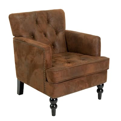 brown microfiber accent chair