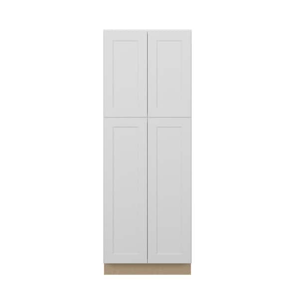 Unbranded Norfolk Shaker 30 in. W x 84 in. H x 24 in. D in Painted White Plywood Assembled Pantry Cabinet