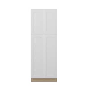 Norfolk Shaker 30 in. W x 84 in. H x 24 in. D in Painted White Plywood Assembled Pantry Cabinet