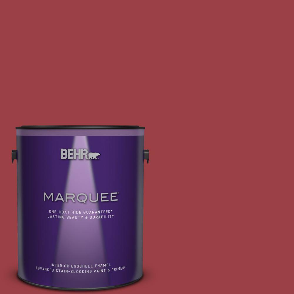 1 gal. #QE-06 Reddest Red Eggshell Enamel Interior Paint & Primer