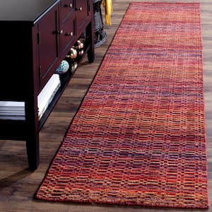 Himalaya Red/Multi 2 ft. x 8 ft. Solid Runner Rug