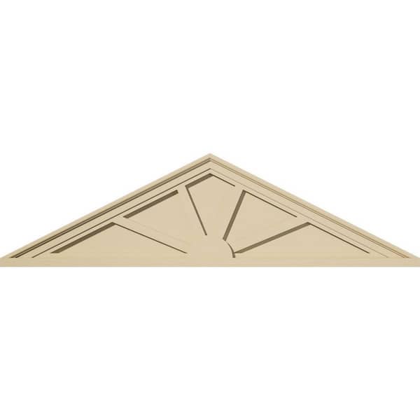 48-in. W x 13-in. H x 2-in. P (Pitch 6/12) Peaked Cap 4 Spoke Signature Urethane Pediment, Primed Tan