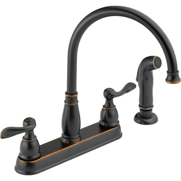 Delta Windemere 2-Handle Standard Kitchen Faucet with Side Sprayer in Oil Rubbed Bronze