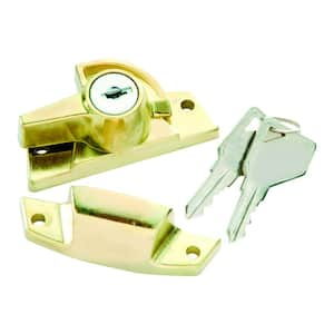 Polished Brass Metal Keyed Window Sash Lock