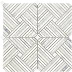 EMSER TILE Winter Frost Hexagon Mix 12 in. x 12 in. x 10 mm Marble ...