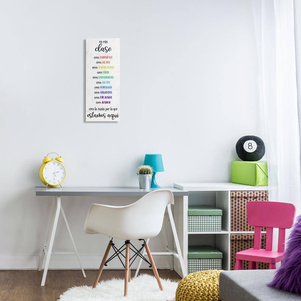 Stupell Industries En Esta Clase Eres… Inspirational Quotes & Sayings Painting Wrapped Canvas Art Print Wall Art, 10 x 24