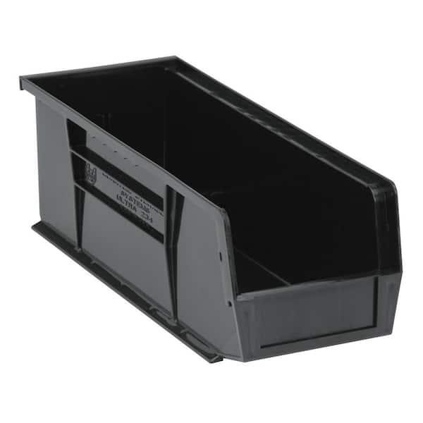 QUANTUM STORAGE SYSTEMS Ultra Series Stack and Hang 6 Gal. Storage Bin in Black (12-Pack)