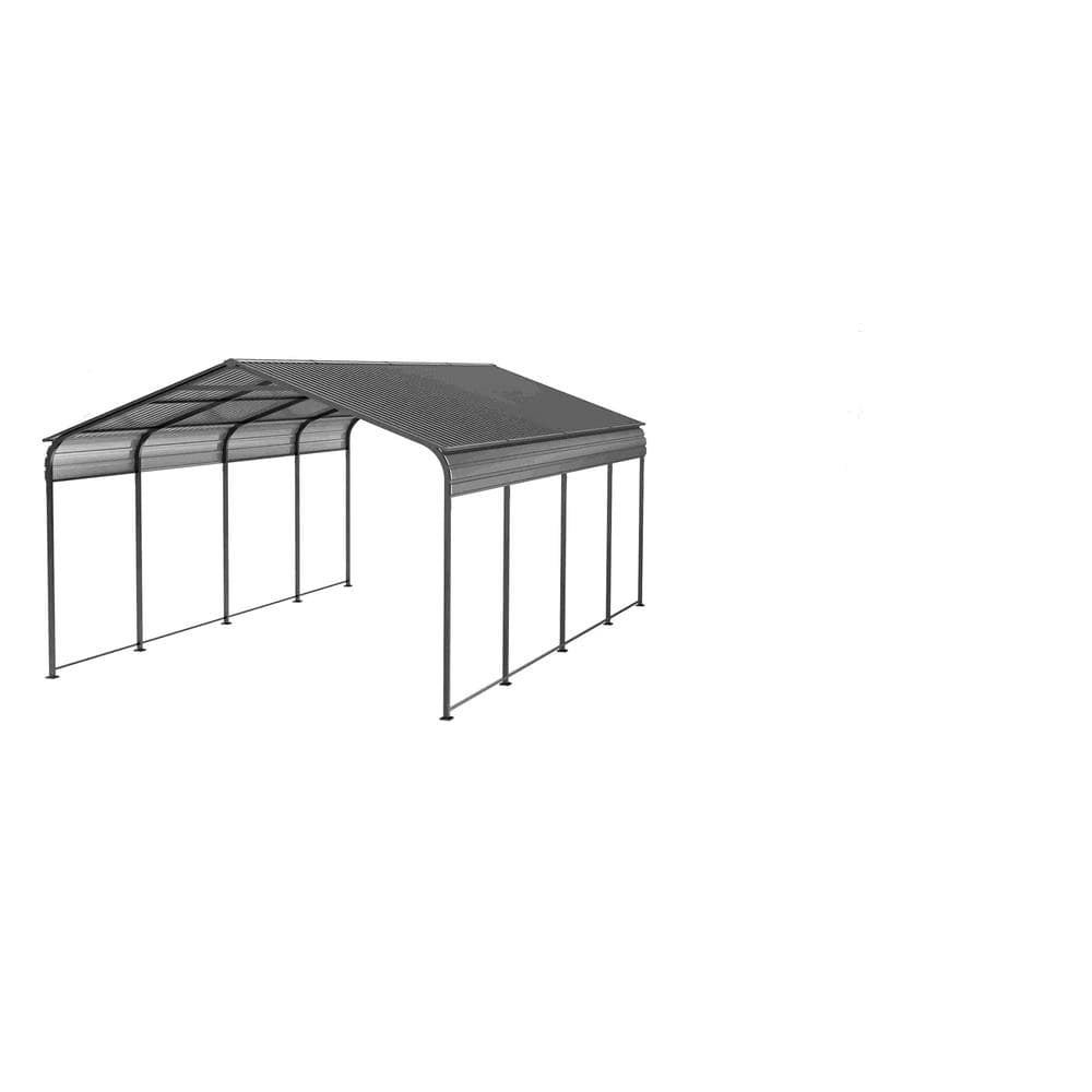 12 x 20 ft Outdoor Metal Garage Canopy with Galvanized Steel Roof for Cars,