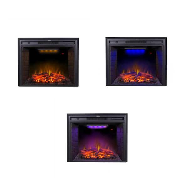 Glitzhome 35 In Electric Fireplace Insert Ef28t The Home Depot