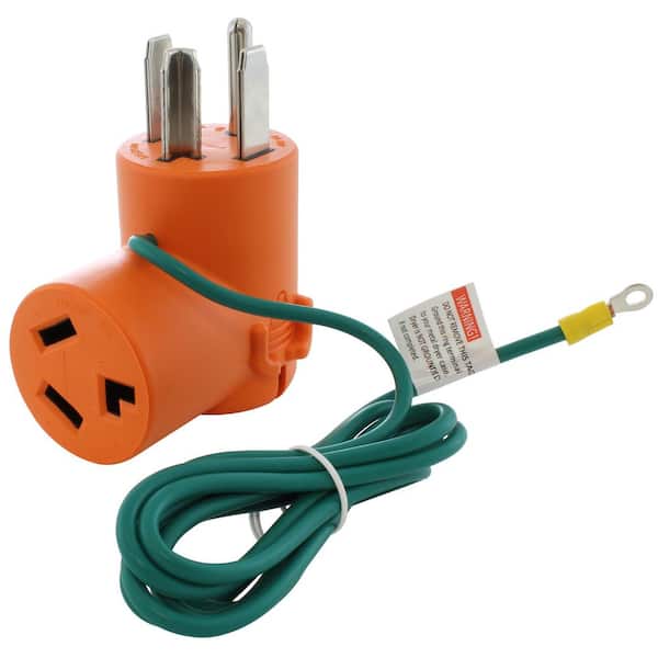 Dryer Outlet Adapter 4-Prong Dryer 14-30P Plug to 30 Amp 3-Prong Dryer 10-30R Adapter with 5 ft. Grounding Wire