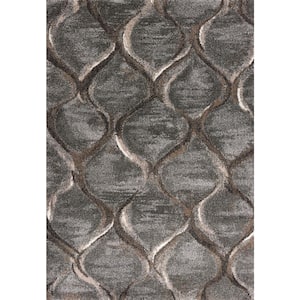 Rue Charcoal Trellis 3 ft. x 5 ft. Ombre Moroccan Area Rug