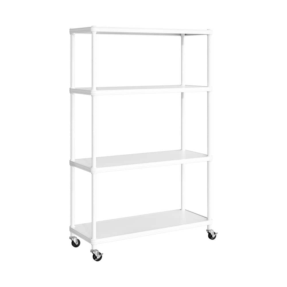 Home 4-Tier Steel Shelving with Shelf Liners, 36 in. W x 14 in. D x 56.5 in. H, White price history on PriceWatchPro