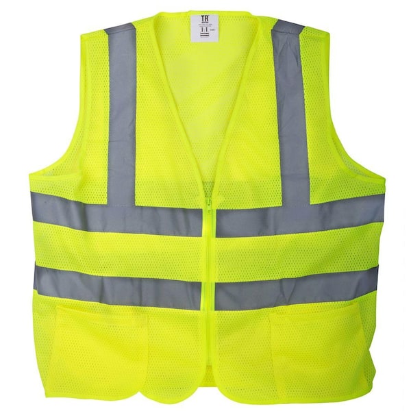 TR Industrial Medium Yellow Mesh High Visibility Reflective Class 2 Safety Vest