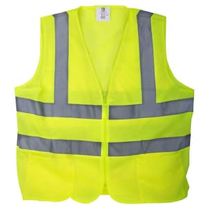 Large Yellow Mesh High Visibility Reflective Class 2 Safety Vest