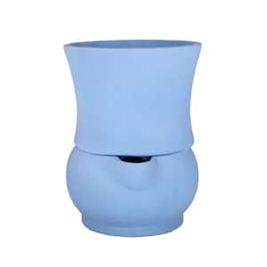 6 in. Dia x 8 in. H Composite Self Watering Belly Pot in Blue