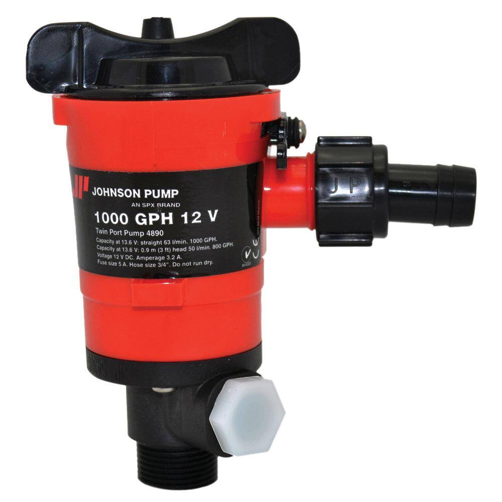 Johnson Pump 1000 Gph Aerator Livewell Pump Twin Outlet Ports 403 The Home Depot