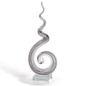 Corkscrew Murano Style Art Glass H 18 in. Abstract Centerpiece