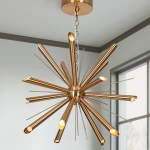 Dgllnch 15-Light Integrated LED Plating Brass Sputnik Chandelier