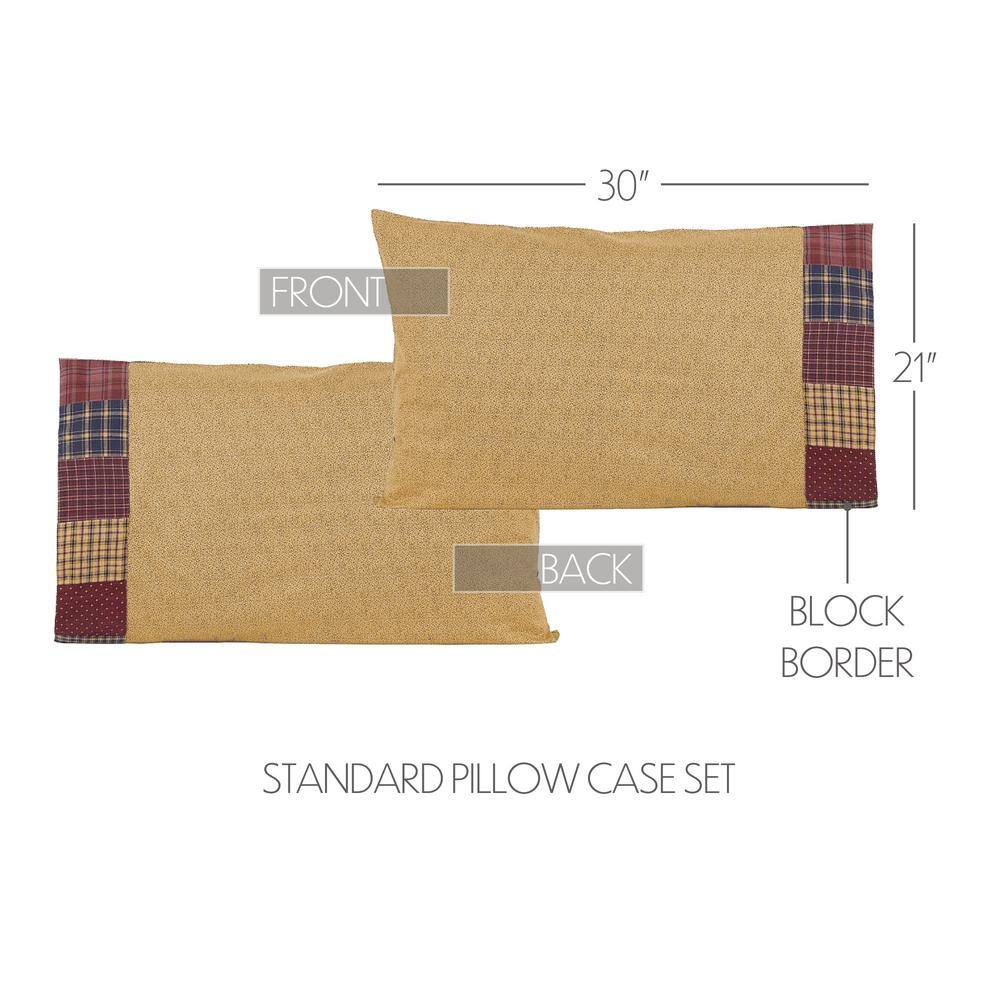 Millsboro Khaki Tan Patchwork Cotton Standard Pillowcase Set