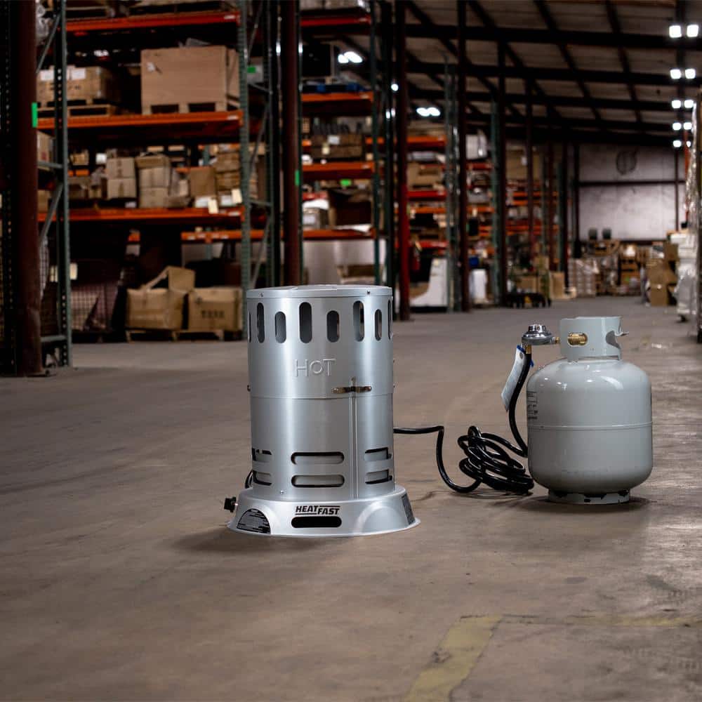 Gray Propane Convection Heater with Thermostat and Automatic Shut-off