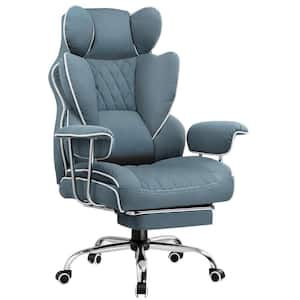 Fabric Gaming Chair with Pocket Spring Lumbar Support Height Adjustable Ergonomic Comfortable Wide Computer Chair,Blue