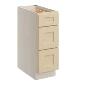 12 in. W x 24 in. D x 34.5 in. H Plywood Ready to Assemble Floor Base Kitchen Cabinet in Versa Shaker with 3 Drawers