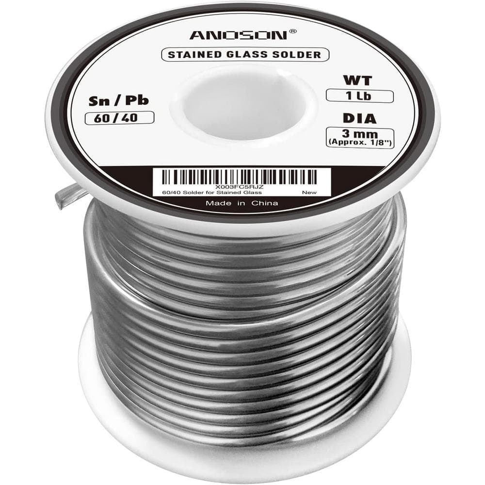 60/40 Solder for Stained Glass) 1/8 in. (3 mm) Dia-1 lb. Spool for Copper F