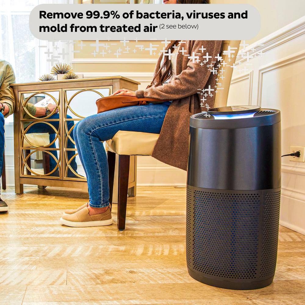 Charcoal Black Floor-Standing Air Purifier with HEPA Filter