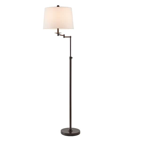 64.5 in. Adjustable Bronze Standing Floor Lamp with Swing Arm