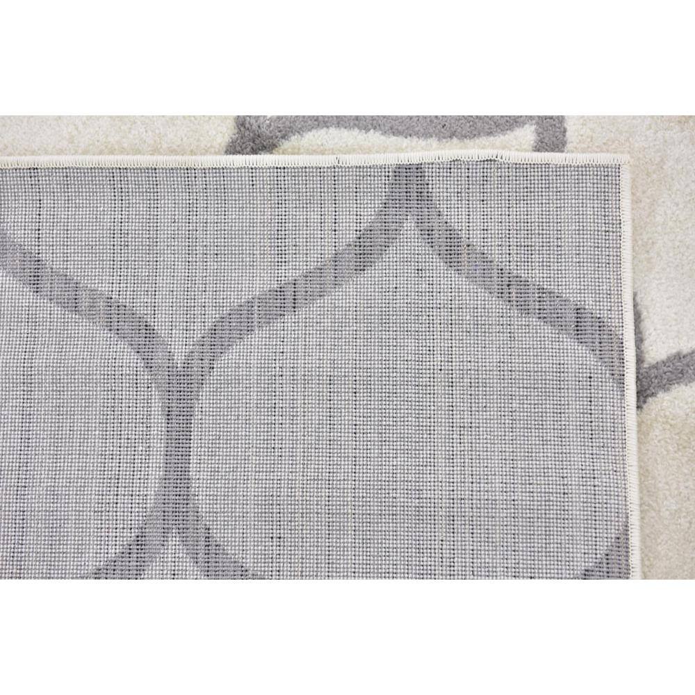 Ivory and Gray Trellis Synthetic Indoor Area Rug